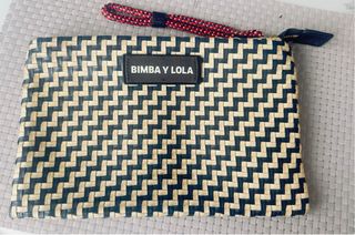 Bolso de mano Bimba y Lola beige y azul