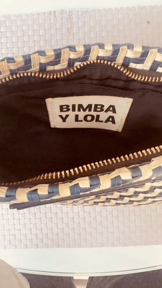 Bolso de mano Bimba y Lola beige y azul