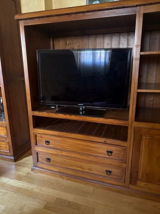 Mueble salón madera rústica