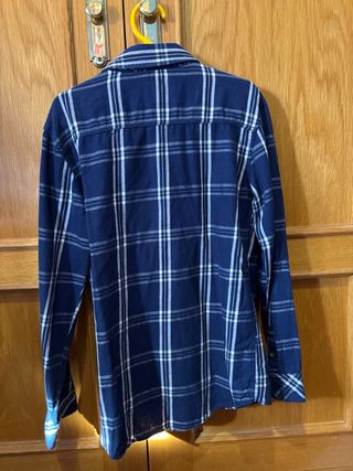 Camisa Kiabi cuadros azul y blanco Talla 12