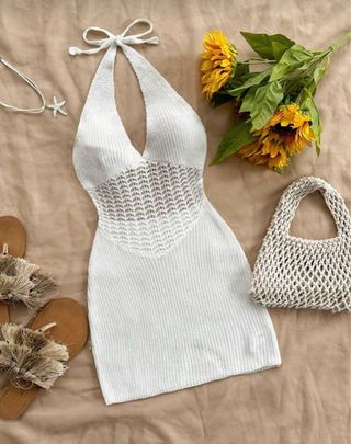 Vestido blanco de punto Shein