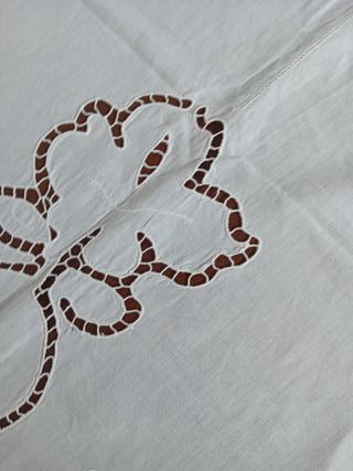 Tendina lino intaglio cm 120x54