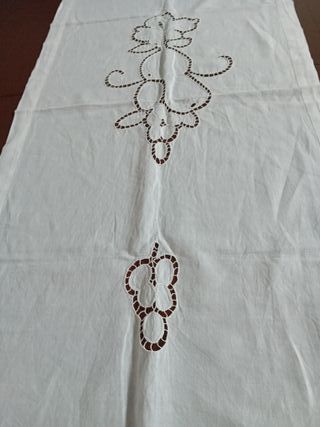 Tendina lino intaglio cm 120x54