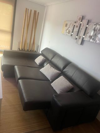 Sofá Chaise Longue Abatible Marrón
