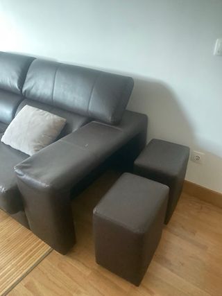 Sofá Chaise Longue Abatible Marrón