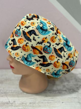 Cappello chirurgico per Halloween, cappelli a forma di zucca