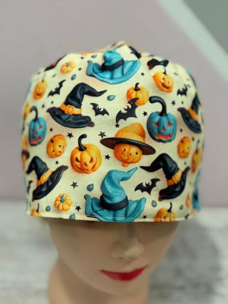 Cappello chirurgico per Halloween, cappelli a forma di zucca