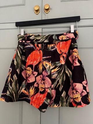 Falda pantalón tropical flamencos