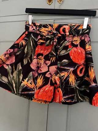 Falda pantalón tropical flamencos