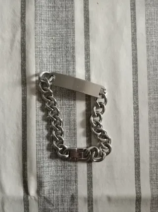 Pulsera de eslabones plateada