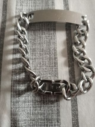 Pulsera de eslabones plateada