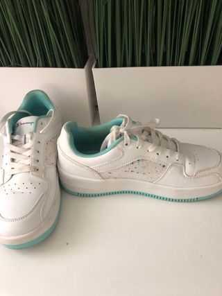 Zapatillas Champion Blancas y Turquesa Niña