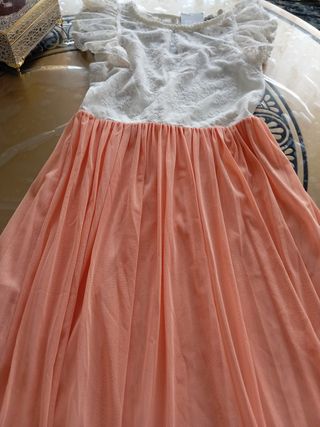 Vestido blanco y naranja
