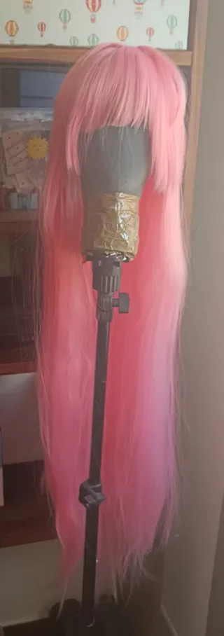 Peluca rosa larga