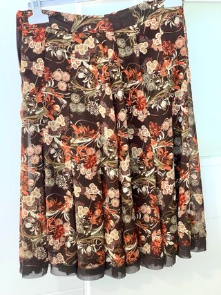 Falda estampada marrón y naranja T-38/40