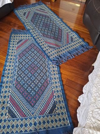 2 tappeti in lana berbera tessuti a mano