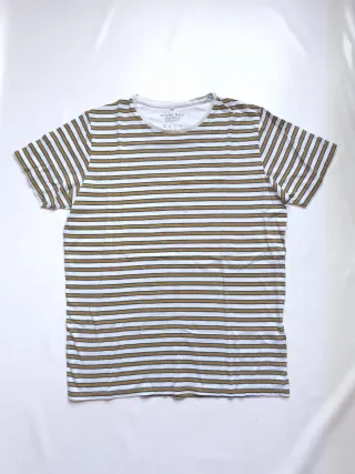 Camiseta Sfera Rayas Marrón y Blanca Talla M