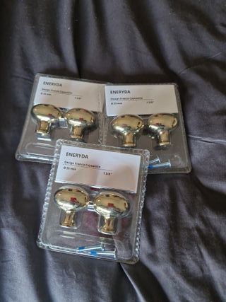 2 Pomos ENERYDA Dorados IKEA