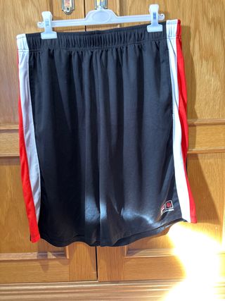 Pantalón corto Fila hombre negro y rojo