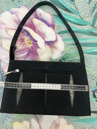 Bolso Piel Raya Negro y Dorado
