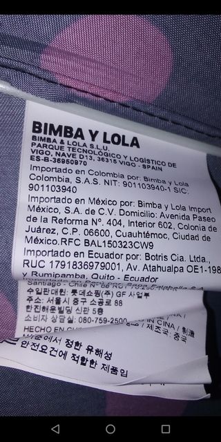 Paraguas Bimba y Lola lunares rosa