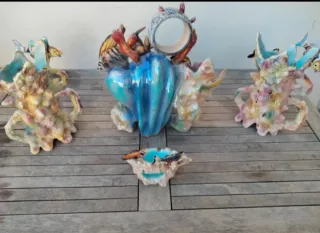 Set ceramiche antiche tema marino