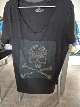 Camiseta Negra Calavera Pirata Talla 2XL