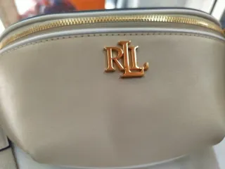 Bolso riñonera Lauren Ralph Lauren piel beige