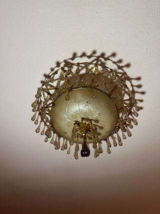 Lámpara de techo colgante dorada bronce