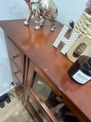 Mueble auxiliar madera y cristal

