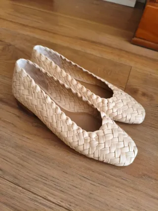 Zapatos planos mujer piel trenzada