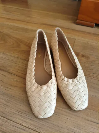 Zapatos planos mujer piel trenzada