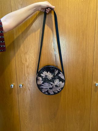 Bolso redondo vintage flores, boutique años 80