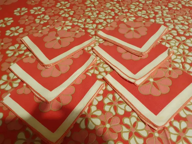 Tovaglia Vintage Anni 70 Cotone Floreale