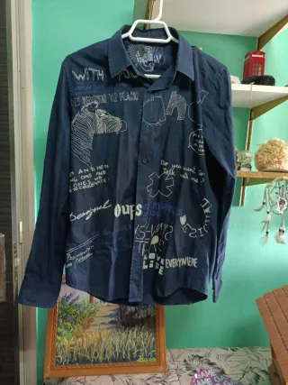 Blusa Desigual Manga Larga Mujer Azul