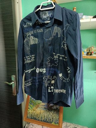 Blusa Desigual Manga Larga Mujer Azul