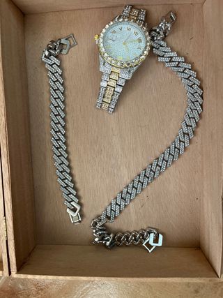 Conjunto Pulsera Cadena y Reloj