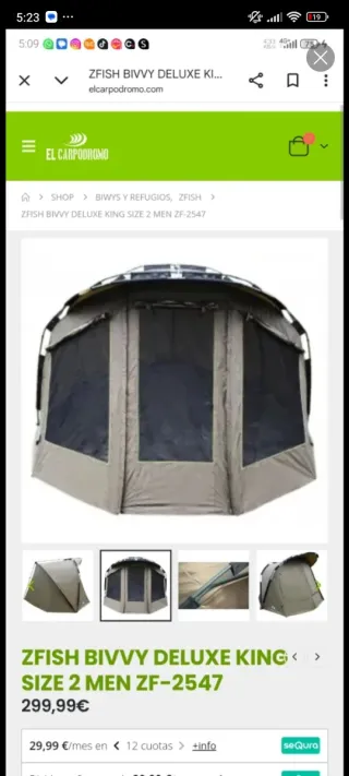 Biwy ZFish Bivvy Deluxe King Size 2