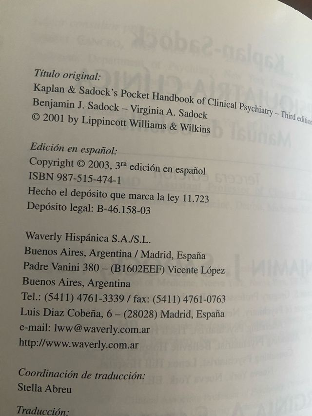 Psiquiatria Clinica - Manual de Bolsillo (Spani...