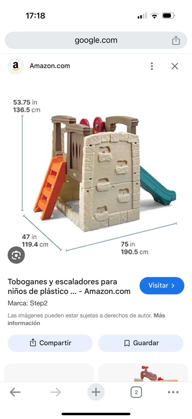 Castillo infantil con tobogán para jardín