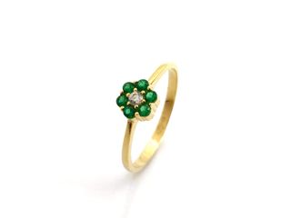 anillo oro 18k con piedra con circonita