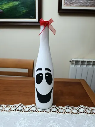 Botella Decorativa Halloween Carita Feliz