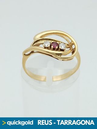  035-01-00370 ANILLO ORO 18K CIRCONITAS T11/51