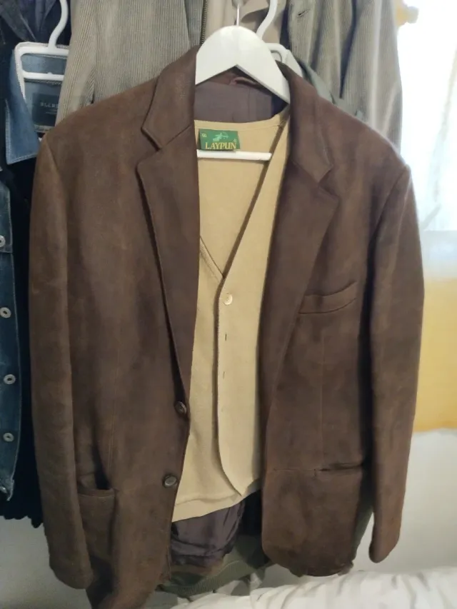 Americana Piel Marrón Massimo Dutti