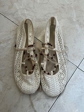 Bailarinas Zara Encaje blancas