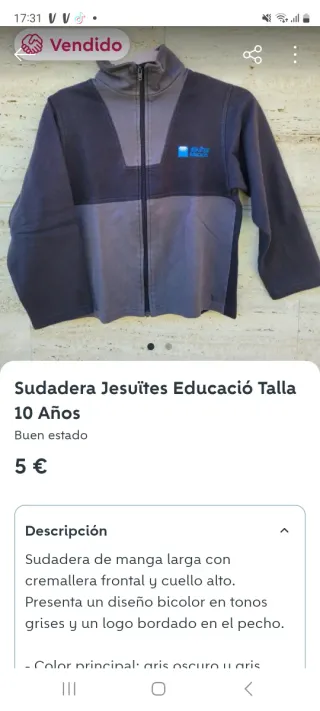 Sudadera Jesuïtes Educació 10 Años