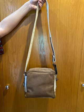 Bolso vintage de ante y lona. Boutique años 90