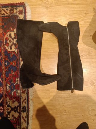 Botas altas de ante mujer negras