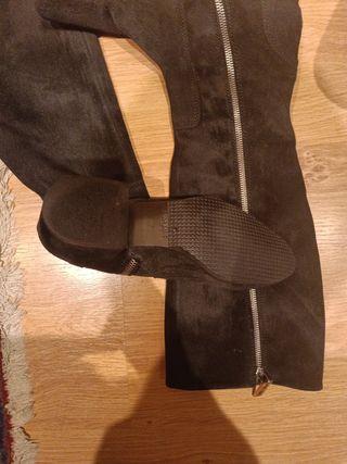 Botas altas de ante mujer negras