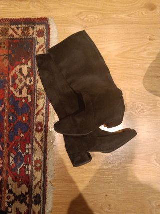 Botas altas de ante mujer negras